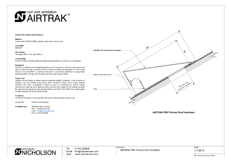 AIRTRAK PRV Technical Data Sheet
