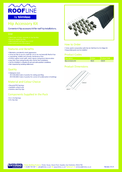 Hip Accessory Kit Datasheet