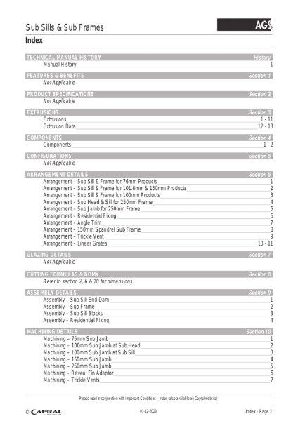 Technical Manual AGS Sub- Frames Capral 2020 12 01