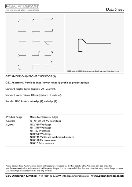 GEC Anderson Data Sheet - Edge 3