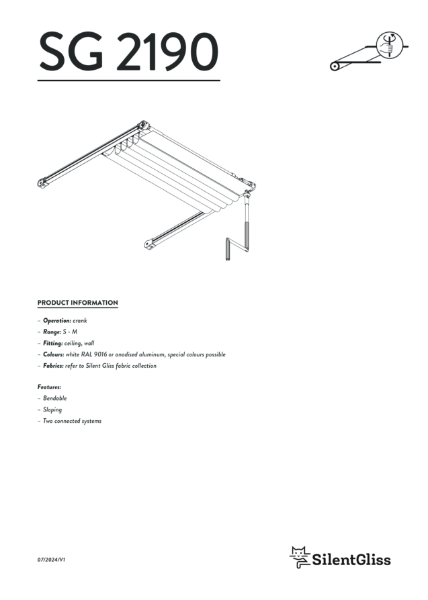 Silent Gliss SG 2190 Skylight Wintergarden Shading System