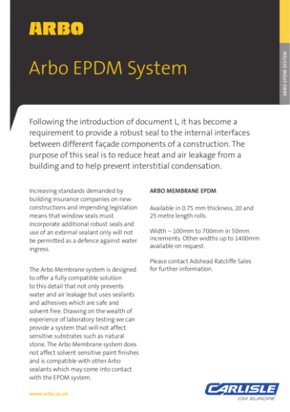 ARBO EPDM System Data Sheet
