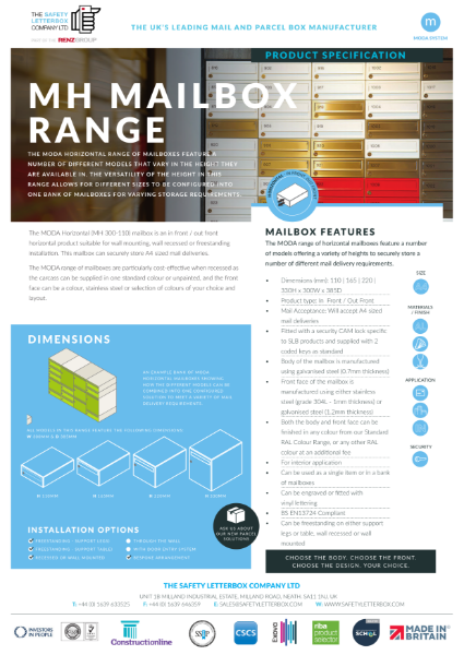 MODA Horizontal Mailbox Datasheet