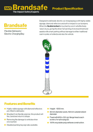 Flexi Delineator Disabled Parking - Brandsafe Spec Sheet