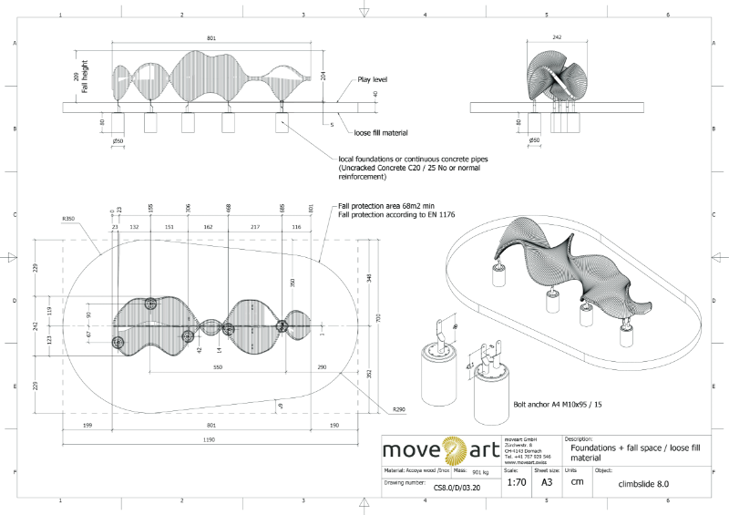 Climbslide 8.0 D Drawing Foundation Plan