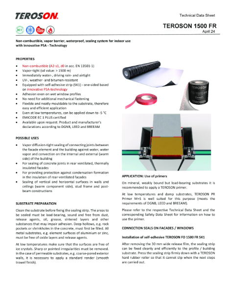 TEROSON FO 1500 FR - Technical Data Sheet