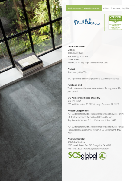 EPD Certificate -  SCS-EPD-06621(5mm LVT)