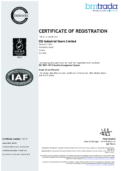ISO 9001: 2015 (BM TRADA) Certificate