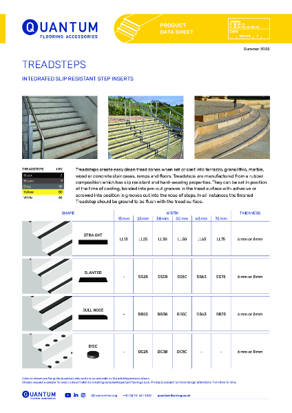 Treadsteps Installation Guide & Detailing Data Sheet 2025