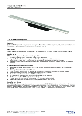 TECEdrainprofile grate datasheet