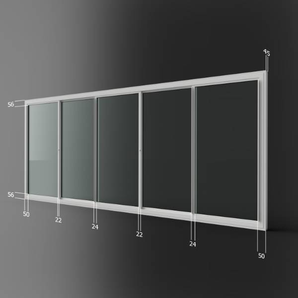 Horiztonal Sliding Unit - Five Panel (HS5) - Secondary Glazing Unit