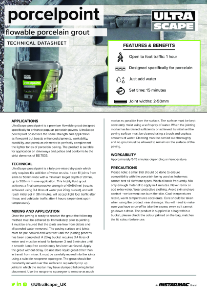 porcelpoint Technical Datasheet