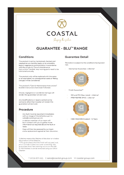 Coastal BLU™ Hardware Guarantee