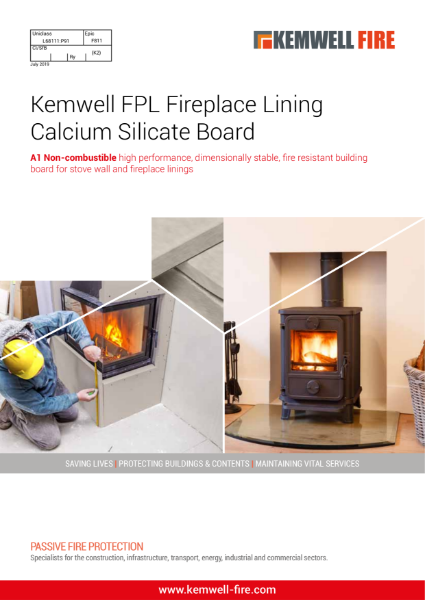 Kemwell Fire Place Liner Board Technical Data Sheet
