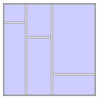 Unitized curtain walling system with 6 panels (3x2) 