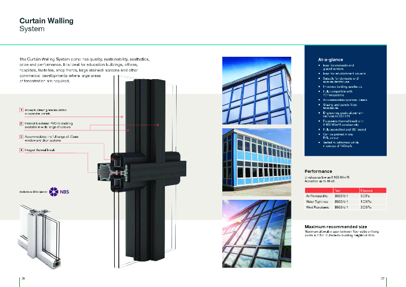 Curtain Walling System data sheet
