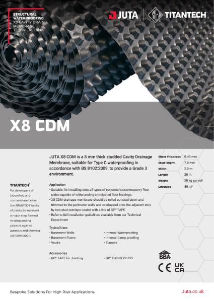 JUTA X8 CDM - Cavity Drain Membrane