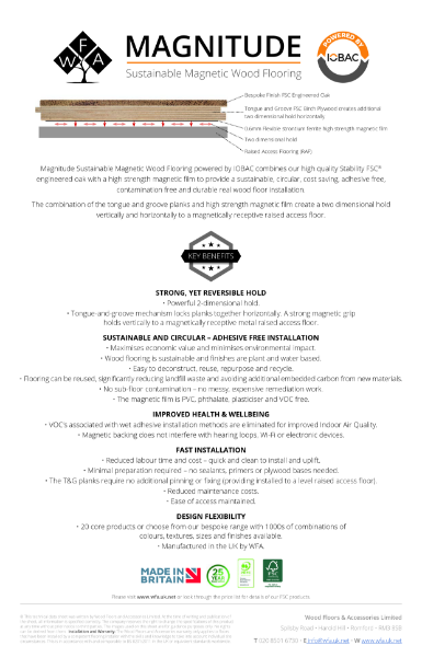 Magnitude Sustainable Magnetic Wood Flooring Powered By IOBAC - Overview Datasheet