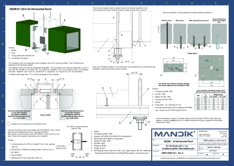 SEDM – In Horizontal Duct - CID (UKCA)