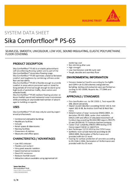 System Data Sheet - SikaComfortfloor PS-65