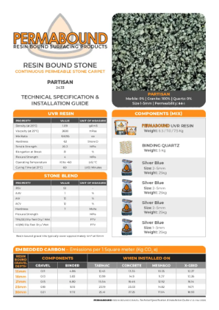 Resin Bound Stone — Partisan TDS