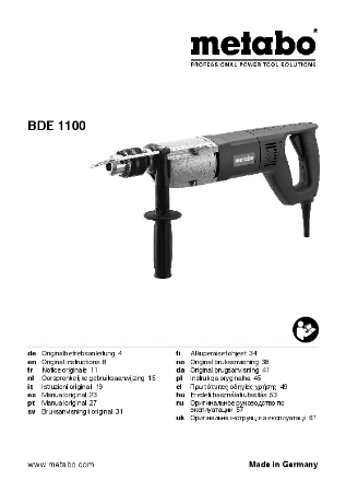 Instructions for use BDE 1100