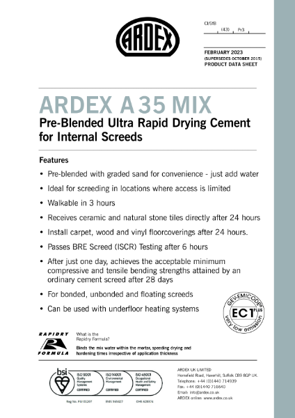 ARDEX A 35 MIX Datasheet