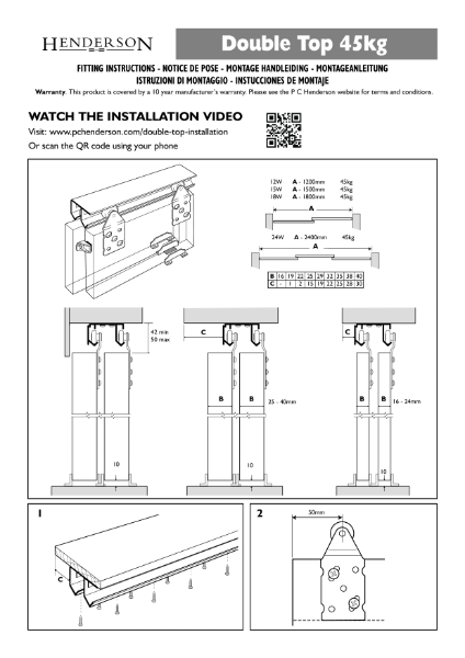 Double Top Fitting Instructions