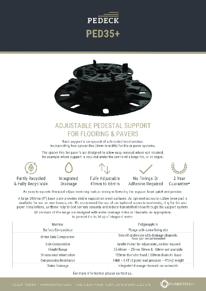 Pedeck PED35+ for Paver Data Sheet.