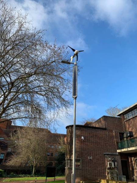 Renewable powered lighting columns