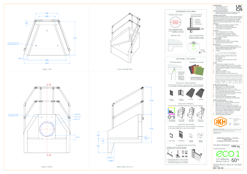 SERIES 600 HEADWALL (150mm THICK, 1150mm HIGH)