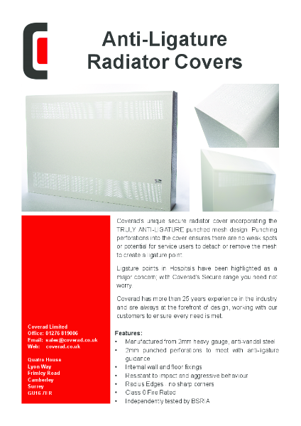 Anti-Ligature Radiator Covers