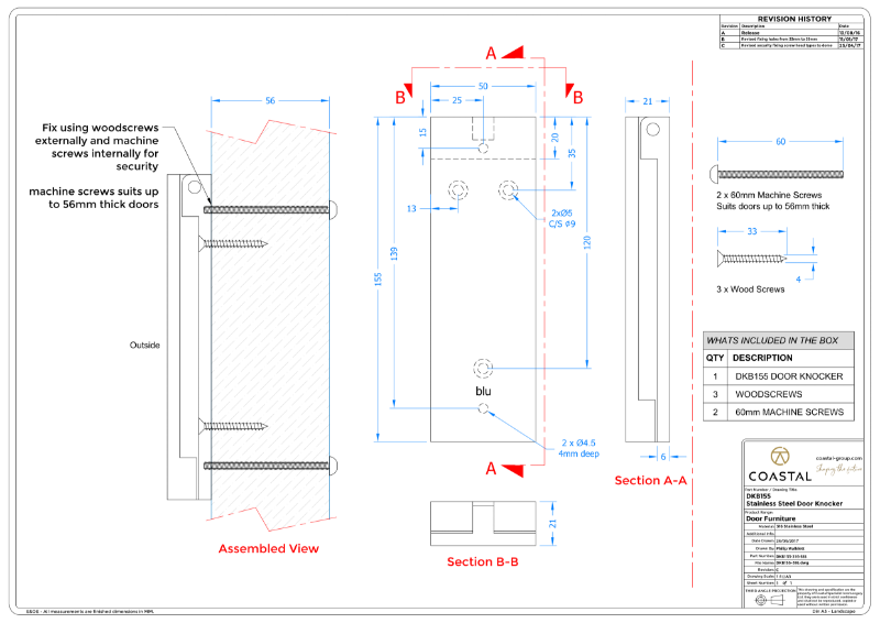 BLU™ - DKB155 Door Knocker CAD