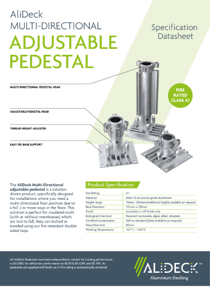 AliDeck Multi-Directional Adjustable Pedestal Datasheet