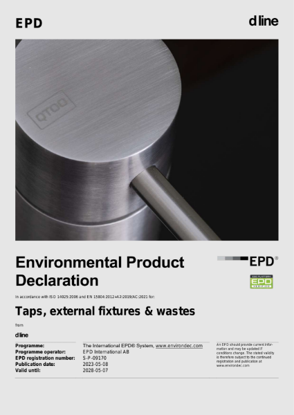 EPD - taps, external fixtures and wastes 