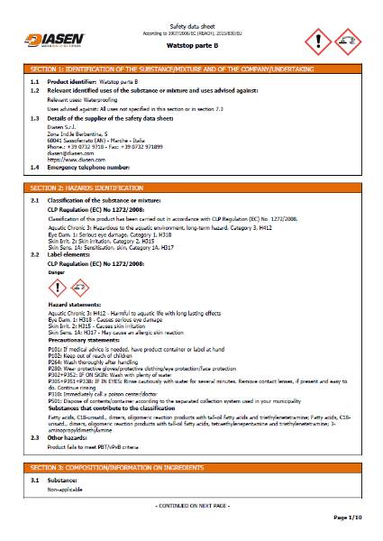 WATstop - Safety Data Sheet - Part B