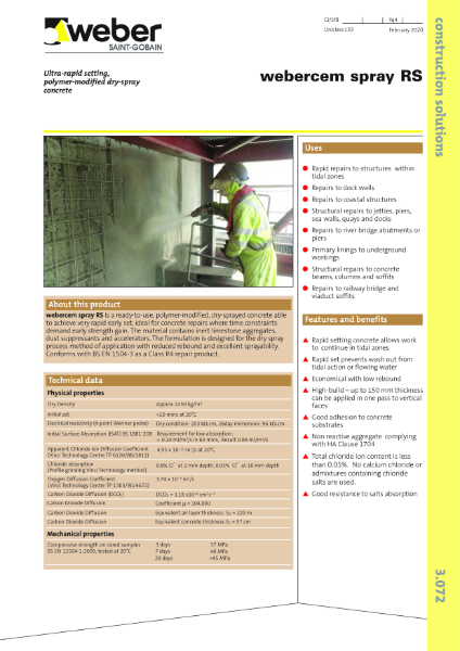 webercem spray RS - Technical datasheet