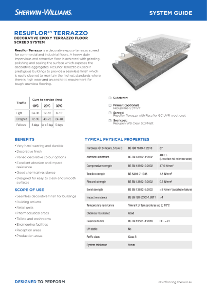 Resin flooring system Resuflor Terrazzo