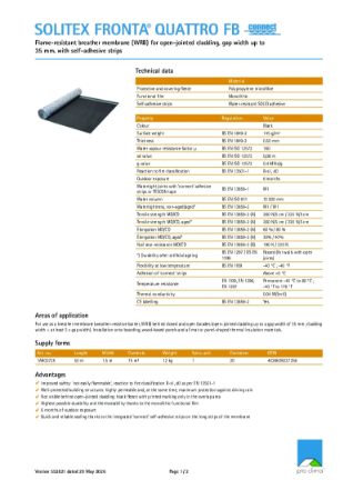 Pro Clima Solitex Fronta Quattro FB Connect Technical Datasheet