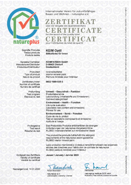 Natureplus Certificate