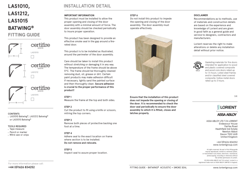 Batwing fitting instructions