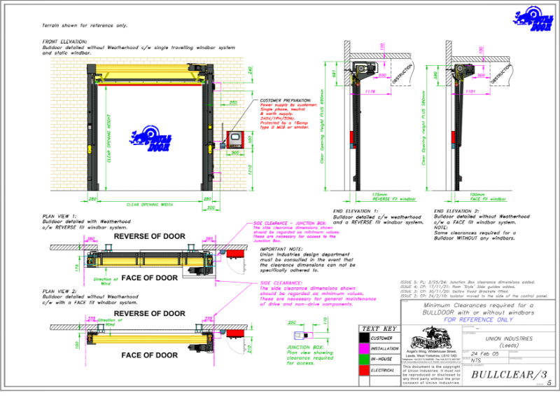 Bulldoor Clearance drawing