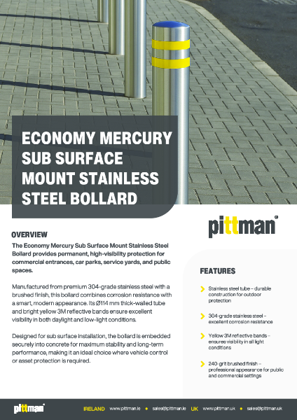 Economy Mercury Sub Surface Mount Stainless Steel Bollard - TDS