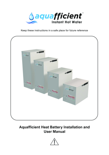 Aquafficient Heat Batteries Installation and User Manual