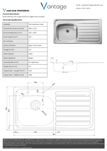 Product Data Sheet - VPIS950RHD