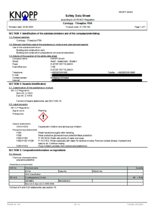 FLOWPLUS Safety Datasheet