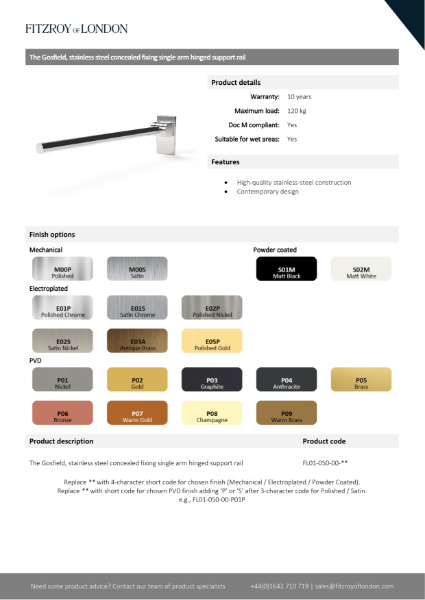 Gosfield hinged rail