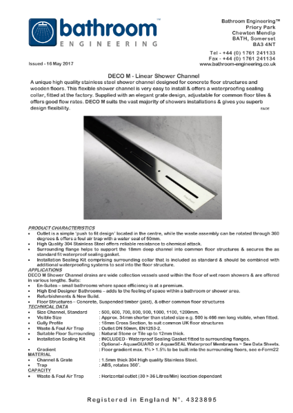 Linear Floor Drain - Deco M