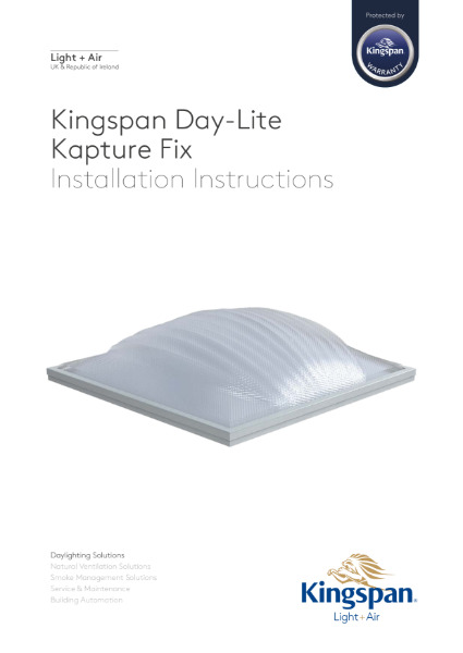 Kingspan Day Lite Kapture Fixed Installation Instructions