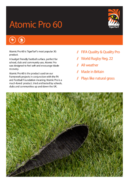 Atomic Pro 60 Profile Sheet Tigerturf Uk Ltd Nbs Source 3704